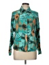 Unbranded Print Teal Long Sleeve Blouse Size L (estimated) - photo 1