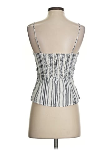 Madewell Ruched Squareneck Tank in Stripe (view 2)