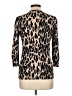 AB Studio 100% Cotton Animal Print Tan 3/4 Sleeve Blouse Size L - photo 2