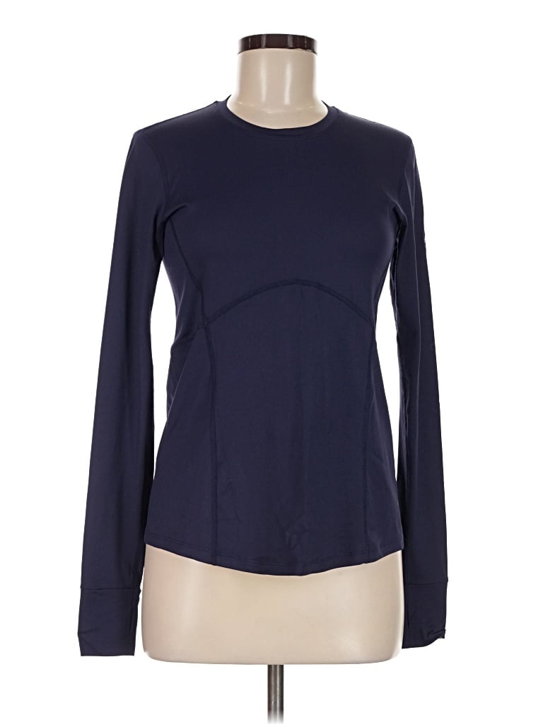 Pre-owned Lija Long Sleeve Top Blue Crew Neck Tops