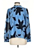 Ann Taylor 100% Polyester Print Blue Long Sleeve Blouse Size S - photo 1