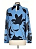Ann Taylor 100% Polyester Print Blue Long Sleeve Blouse Size S - photo 2