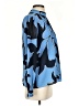 Ann Taylor 100% Polyester Print Blue Long Sleeve Blouse Size S - photo 4