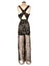 Astr 100% Polyester Paisley Gold Black Jumpsuit Size M - photo 2