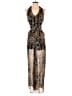 Astr 100% Polyester Paisley Gold Black Jumpsuit Size M - photo 1