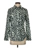 Talbots 100% Cotton Animal Print Green Long Sleeve Blouse Size S - photo 1