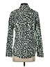 Talbots 100% Cotton Animal Print Green Long Sleeve Blouse Size S - photo 2
