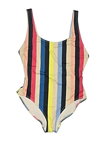 Solid & Striped One Piece Swimsuit (view 1)