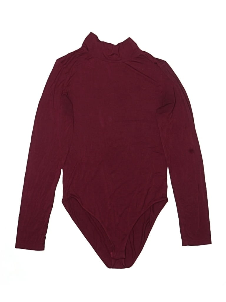 Pre-owned Mangopop Collection Bodysuit In Burgundy