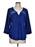 American Eagle Outfitters 100% Polyester Blue 3/4 Sleeve Blouse Size L - photo 1