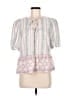 CeCe 100% Polyester Ivory Short Sleeve Blouse Size M - photo 1