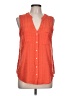 Maeve 100% Rayon Orange Sleeveless Button-Down Shirt Size 10 - photo 1