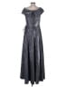 Xscape Metallic Silver Cocktail Dress Size 8 - photo 2