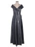 Xscape Metallic Silver Cocktail Dress Size 8 - photo 1