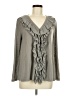 Elle 100% Polyester Gray Long Sleeve T-Shirt Size M - photo 1