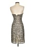 Scala 100% Silk Metallic Silver Cocktail Dress Size S - photo 2