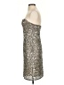 Scala 100% Silk Metallic Silver Cocktail Dress Size S - photo 5