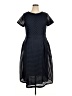 Boohoo 100% Polyester Chevron-herringbone Blue Casual Dress Size 14 - photo 1
