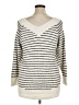 Caslon Stripes Silver Pullover Sweater Size XL - photo 2
