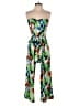 No Boundaries Tropical Green Jumpsuit Size 7 - 9 - photo 1
