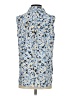 Ann Taylor 100% Polyester Floral Blue Sleeveless Blouse Size S (petite) - photo 2