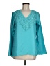 Scully 100% Polyester Teal Long Sleeve Blouse Size M - photo 1
