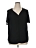 Pleione 100% Polyester Black Short Sleeve Blouse Size XL - photo 1