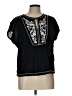 Max Studio Black Short Sleeve Blouse Size L - photo 1