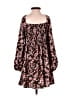 Lush 100% Polyester Floral Black Brown Casual Dress Size S - photo 2