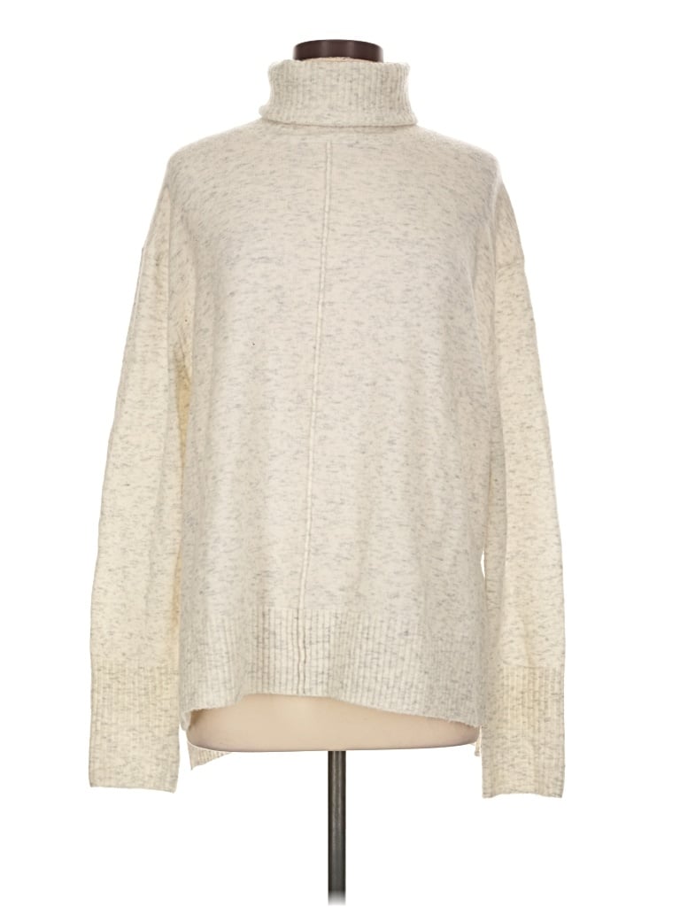 Pre-owned Athleta Turtleneck Sweater In Ivory
