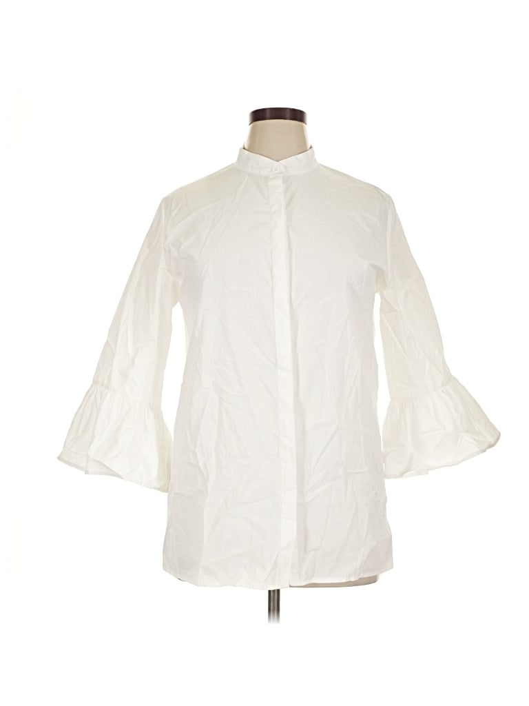 Pre-owned Cbr 3/4 Sleeve Blouse In White