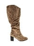 Journee Collection Animal Print Brown Boots Size 8 - photo 1