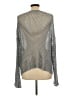 Max Studio Metallic Silver Long Sleeve Blouse Size L - photo 2