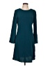 DKNY 100% Polyester Solid Teal Casual Dress Size 10 - photo 1