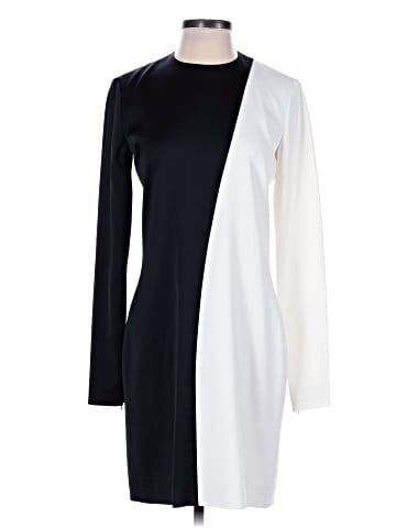 Céline Black & White Asymmetrical Shift Dress (view 1)