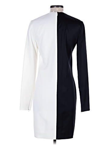 Céline Black & White Asymmetrical Shift Dress (view 2)