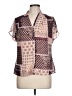 Calvin Klein 100% Polyester Brown Short Sleeve Blouse Size L (petite) - photo 1