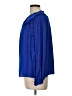 Ann Taylor LOFT 100% Polyester Blue Long Sleeve Blouse Size Lg Petite - photo 5