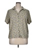 Unbranded 100% Polyester Floral Tan Short Sleeve Blouse Size XL (estimated) - photo 1