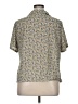Unbranded 100% Polyester Floral Tan Short Sleeve Blouse Size XL (estimated) - photo 2