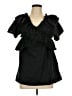Hayden 100% Cotton Black Short Sleeve Blouse Size L - photo 1