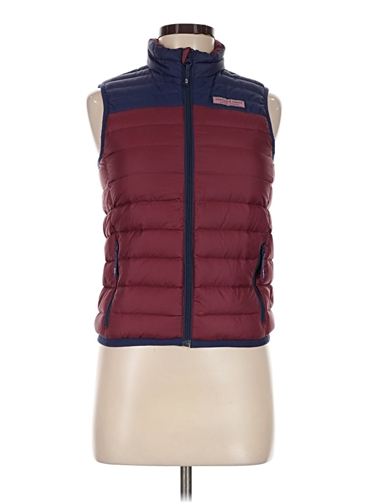 Pre-owned Vineyard Vines Performance Vest In Burgundy