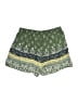 Blue Rain 100% Rayon Paisley Green Shorts Size M - photo 2