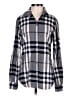 Burberry Plaid Gray Long Sleeve Button-Down Shirt Size 4 - photo 1