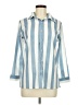 Unbranded Stripes Blue Long Sleeve Button-Down Shirt Size M - photo 1