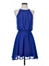 Lush 100% Polyester Solid Blue Cocktail Dress Size S - photo 1