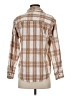 Japna Plaid Brown Long Sleeve Button-Down Shirt Size S - photo 2