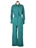 Fashion 100% Polyester Solid Teal Jumpsuit Size M - photo 1