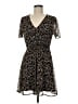 Vila 100% Polyester Animal Print Black Casual Dress Size 6 - photo 1