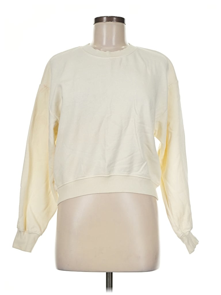 Pre-owned Zara Sweatshirt In Ivory